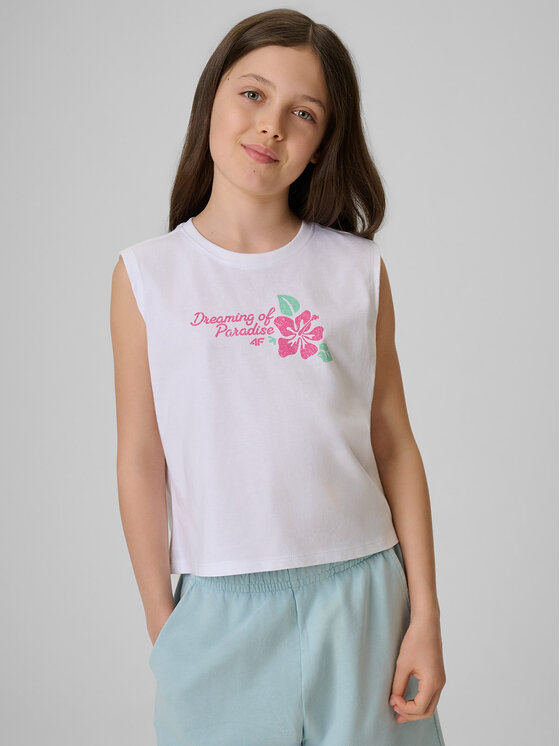4F 4F Tank top SUMMER SPLASH Biały Regular Fit