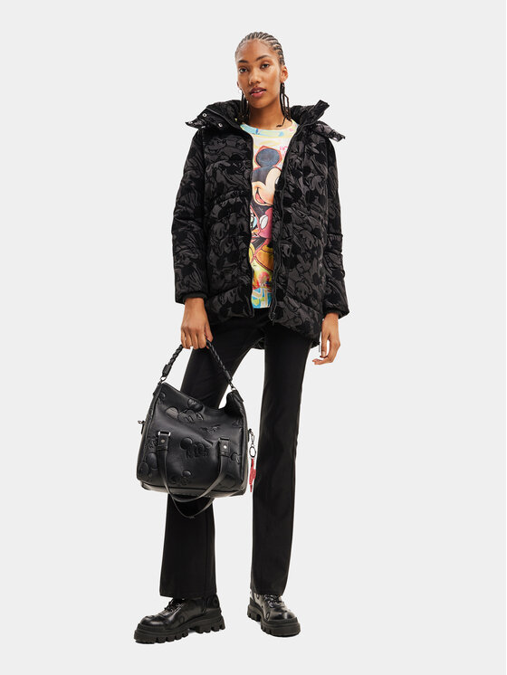 Desigual Desigual Demisezoninė striukė 23WWEWB2 Juoda Regular Fit