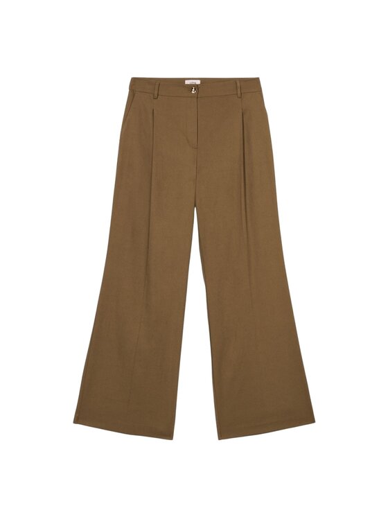 Oltre Oltre Pantaloni di tessuto P078R208668N022 Verde Baggy Fit