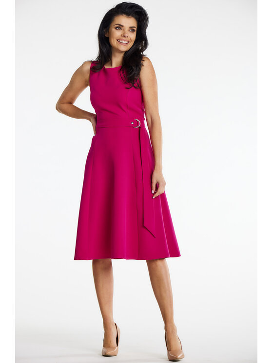Awama Awama Sukienka letnia A633 Fioletowy Basic Fit