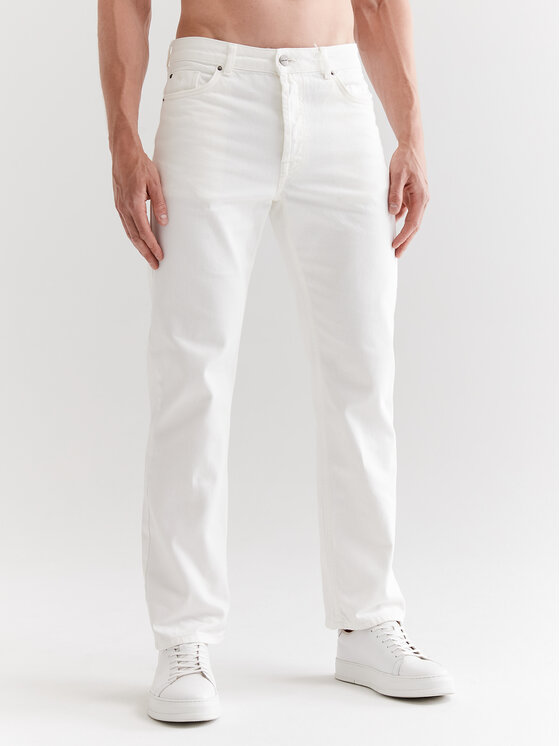 Americanos Americanos Jeansy Unisex Delaware Bílá Straight Leg