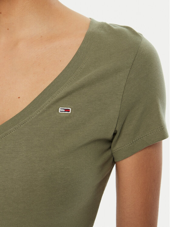 Tommy Jeans Tommy Jeans T-särk DW0DW20458 Roheline Slim Fit