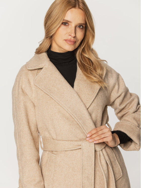 Willsoor Willsoor Płaszcz zimowy 65359 65360 Beżowy Regular Fit