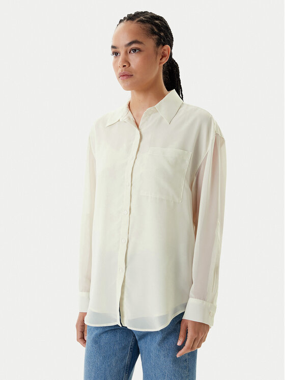 Calvin Klein Calvin Klein Cămașă LV044B902G Écru Regular Fit