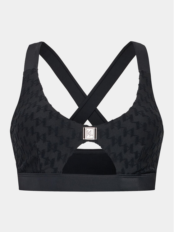 KARL LAGERFELD KARL LAGERFELD Gornji del bikini Monogram 231W2217 Črna