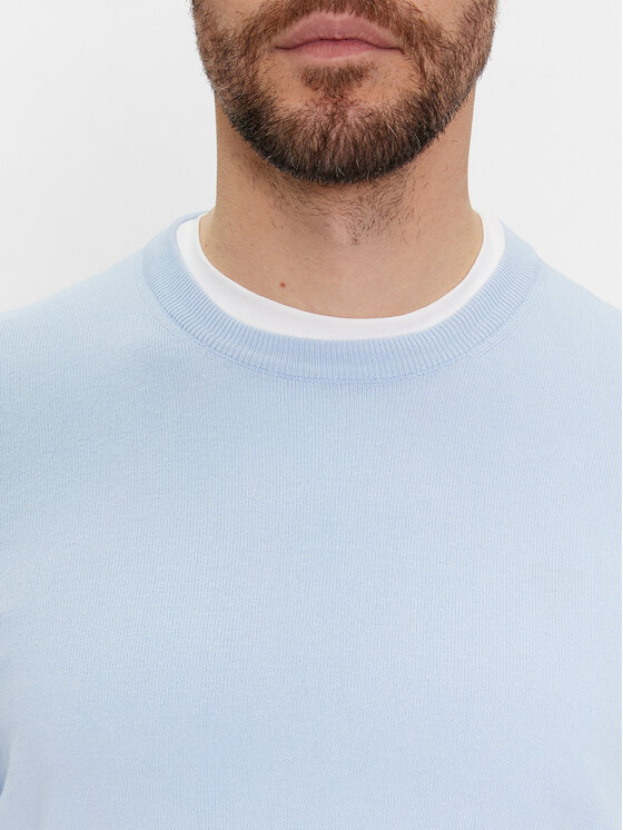 United Colors Of Benetton United Colors Of Benetton Pulover 1098U1I76 Albastru celest Regular Fit