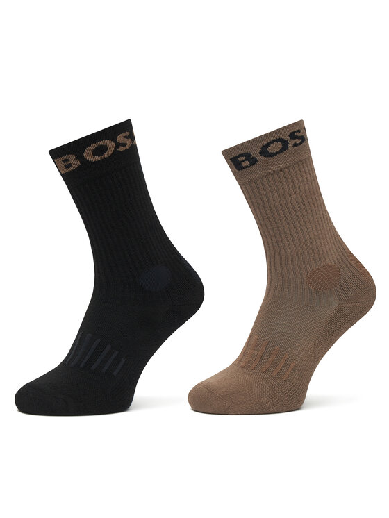 Set de 2 perechi de șosete lungi pentru bărbați BOSS 2P Rs Sport CC 50469747 Negru