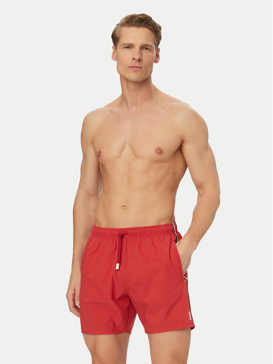 BOSS BOSS Szorty kąpielowe Iconic 50491594 Czerwony ciemny Regular Fit