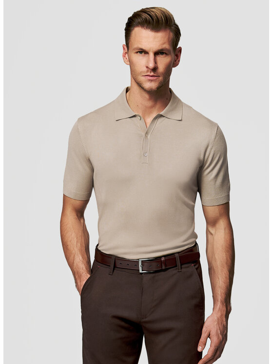 Pako Lorente Pako Lorente Polo P26SF-TX-005 Beżowy Classic Fit