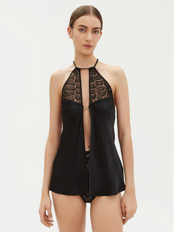 Chantelle Sottoveste Reptilia C01NI5 Nero Regular Fit, taglia : L