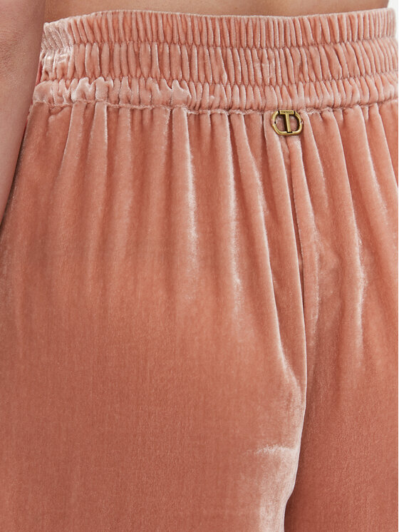 TWINSET TWINSET Medžiaginės kelnės 232TT2202 Rožinė Relaxed Fit