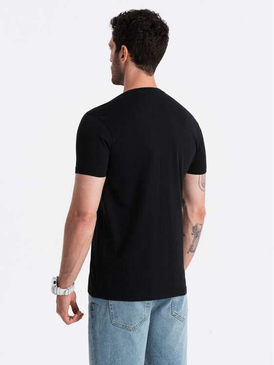 Ombre Ombre T-Shirt OM-TSPT-0193 Černá Regular Fit
