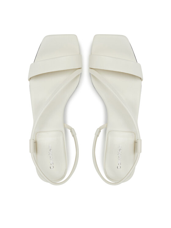 Calvin Klein Calvin Klein Sandały Heel Sandal 50 Squared Lth HW0HW02534 Biały