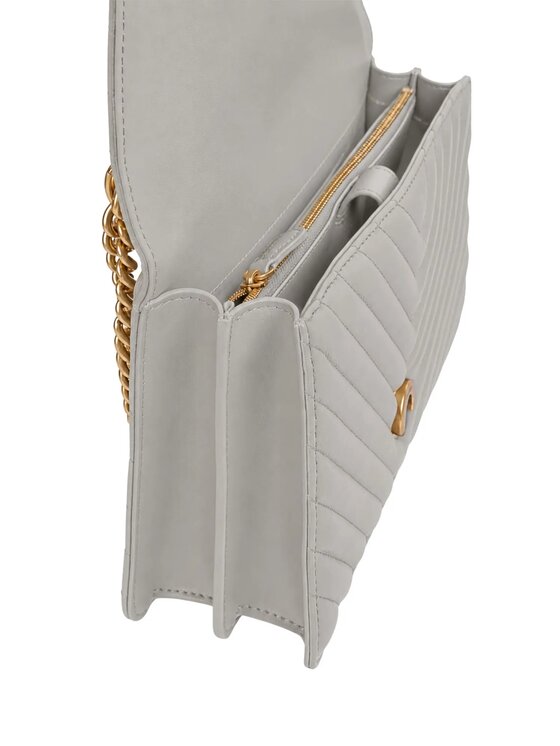 PINKO PINKO Torebka Love One Classic Dc Sheep Nappa Chevron Szary