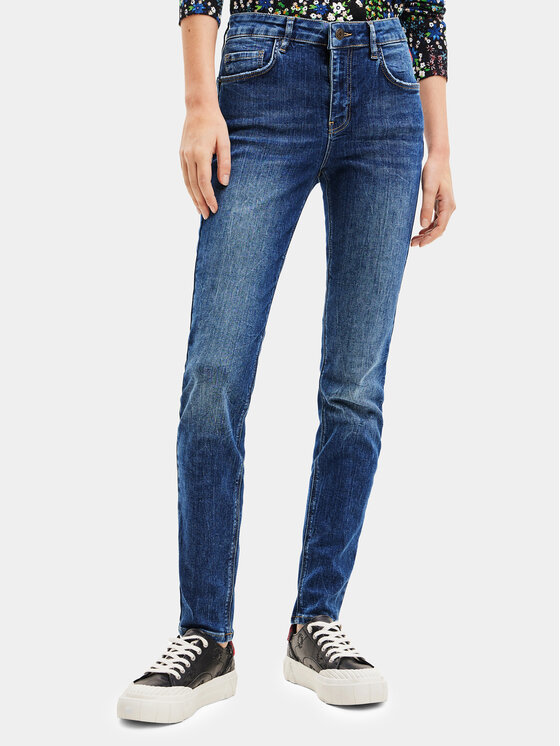 Desigual Jeans Hlače 23WWDD90 Modra Skinny Fit