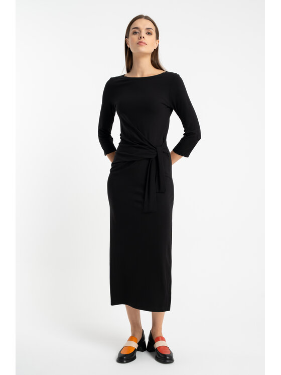 CLICK CLICK Koktejlové šaty 60-6149 Čierna Skinny Fit
