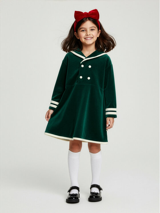 MINI RODINI MINI RODINI Každodenní šaty Sailor 2515010975 Zelená Regular Fit