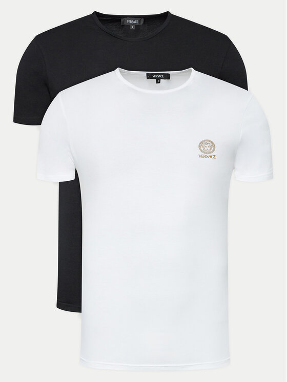 Versace 2 t-kreklu komplekts AU10193 Daudzkrāsains Slim Fit