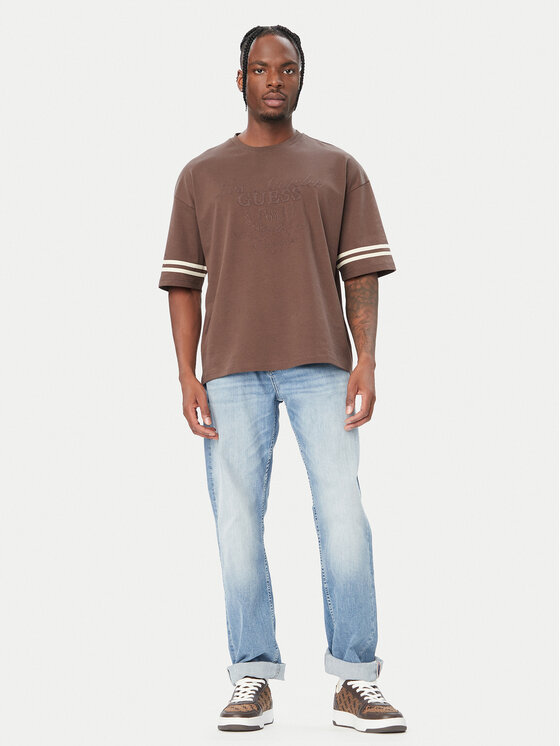 Guess Guess T-Shirt Z6YI18 K5005 Καφέ Regular Fit