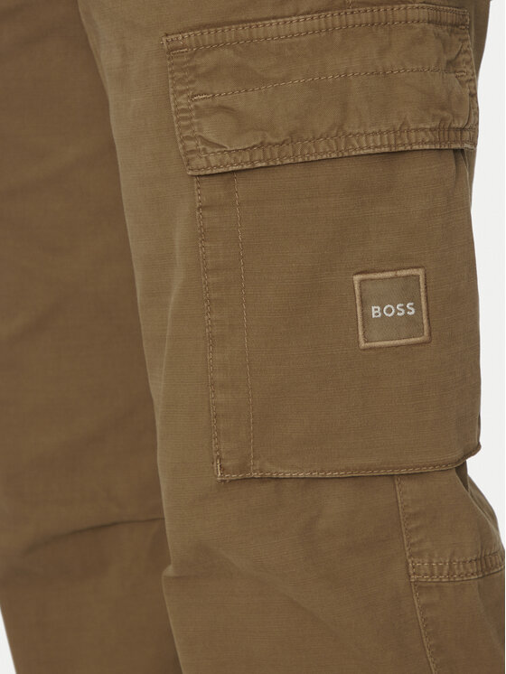 BOSS BOSS Medžiaginės kelnės Sisla-8 50530599 Chaki Regular Fit