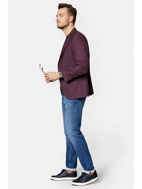 Lancerto Lancerto Marynarka Savona MA099123000012 Bordowy Slim Fit