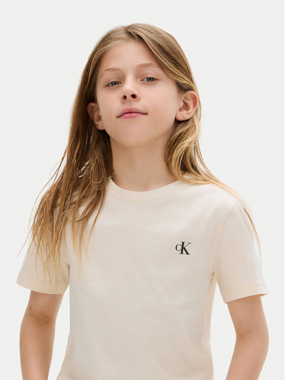 Calvin Klein Jeans Calvin Klein Jeans 2-dielna súprava tričiek Monologo IB0IB01093 D Béžová Regular Fit