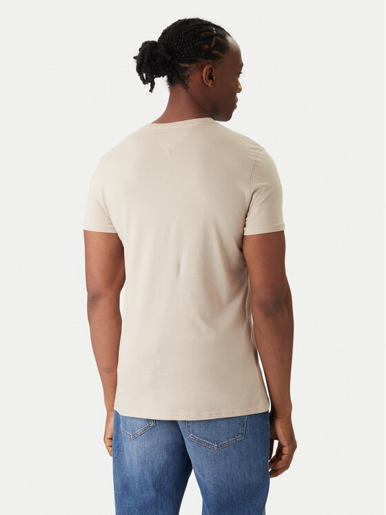 Tommy Jeans Tommy Jeans Tricou DM0DM04411 Bej Slim Fit