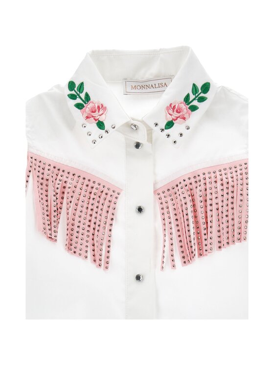 Monnalisa Monnalisa Camicia q-bab-66161 Bianco Regular Fit