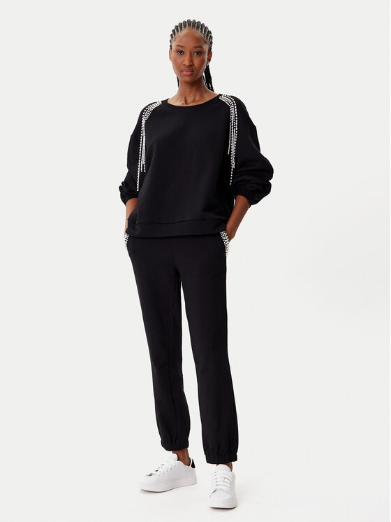TWINSET TWINSET Spodnji del trenirke 252LI2MDD Črna Regular Fit