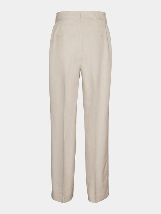 Vero Moda Vero Moda Kalhoty z materiálu Nancy 10304626 Béžová Straight Fit