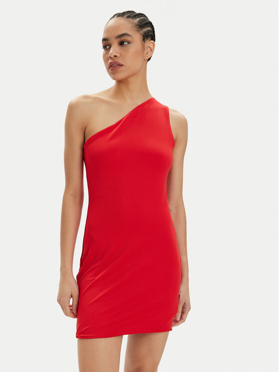 Tommy Jeans Tommy Jeans Rochie de vară DW0DW17947 Roșu Slim Fit