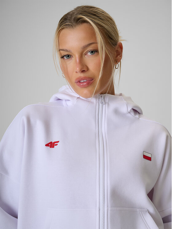 4F 4F Bluza STREFA KIBICA Biały Regular Fit