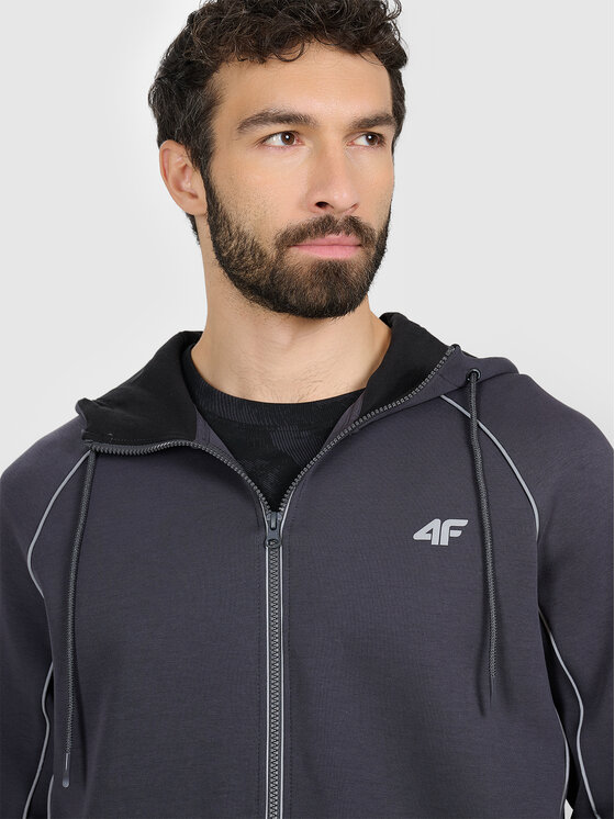 4F 4F Bluza BRIGHT TRACK Szary ciemny Regular Fit