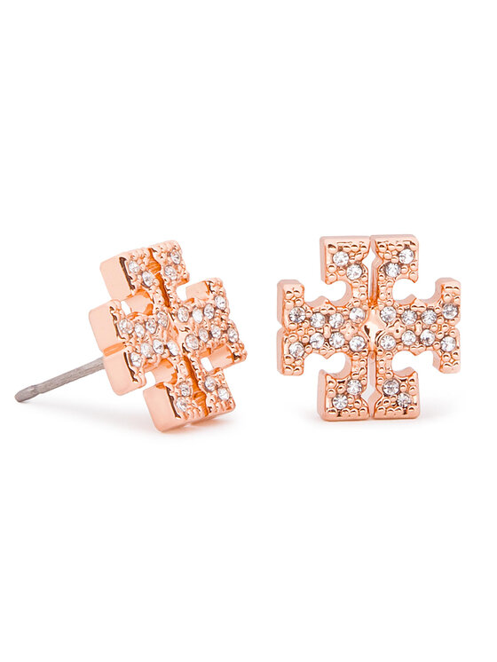 Tory Burch Ausskari Crystal Logo Stud Earring 53423 Rozā