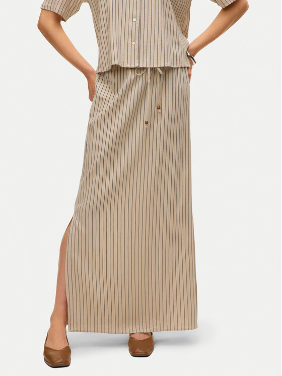 Vero Moda Maxi sukňa Mymilo 10321622 Béžová Regular Fit