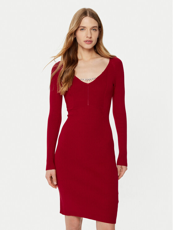 Guess Guess Trikotažinė suknelė W5RK07 Z2YJ2 Raudona Regular Fit