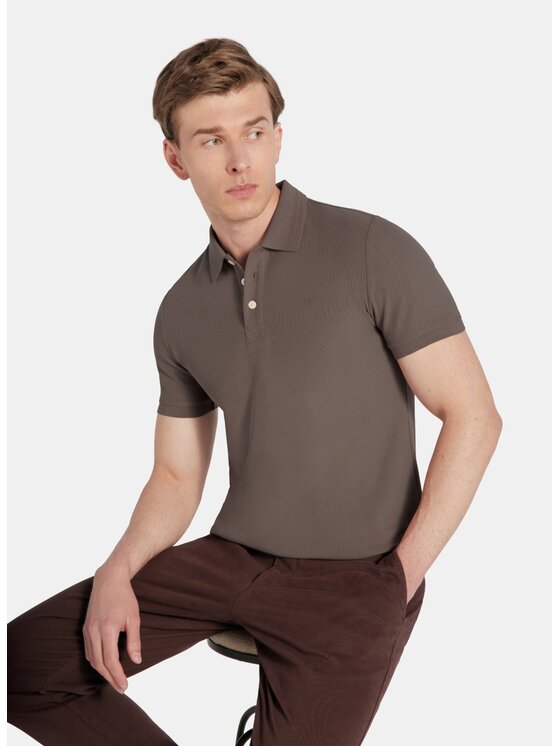 Pako Lorente Pako Lorente Polo P25WF-TX-004 Brązowy Classic Fit