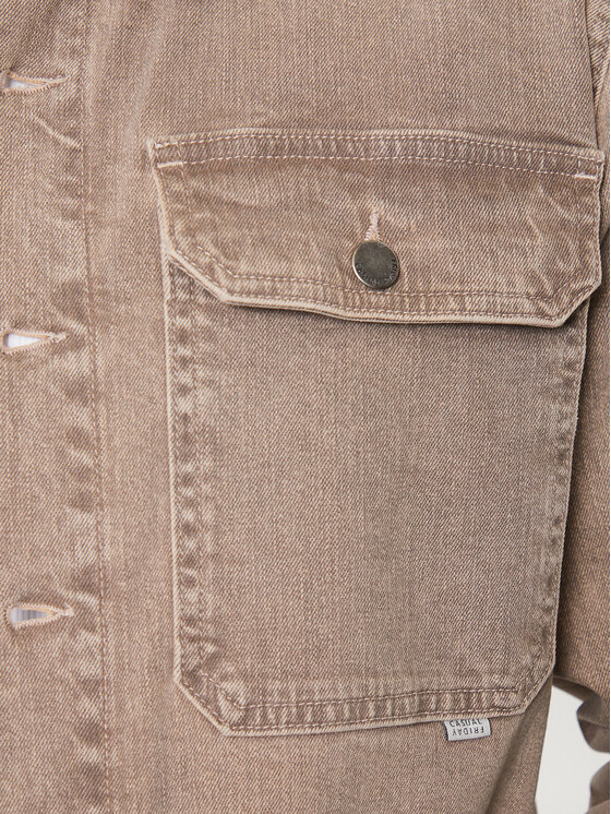 Casual Friday Casual Friday Τζιν μπουφάν 20504554 Μπεζ Regular Fit
