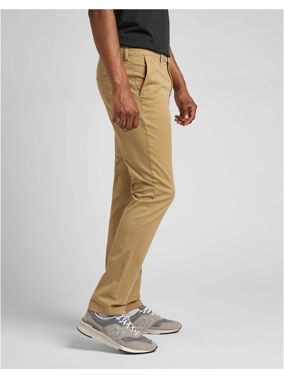 Lee Lee Chinosy SLIM CHINO Brązowy Slim Fit