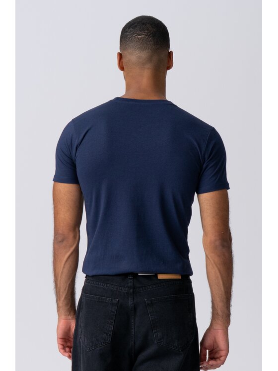 TeeShoppen TeeShoppen T-Shirt 'Muscle Collection' Granatowy Slim Fit