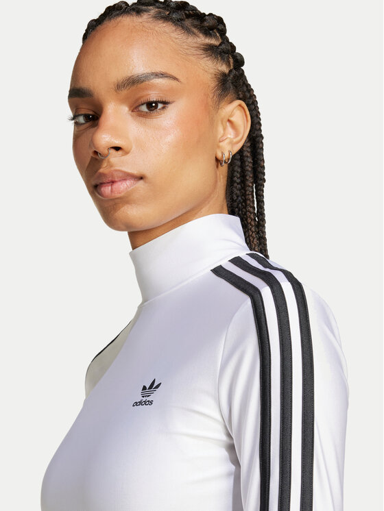 adidas adidas Bluzka adicolor 3-Stripes JG1535 Biały Slim Fit
