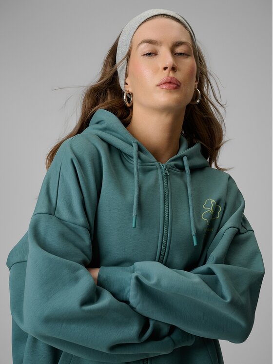 4F 4F Bluza CAMP Turkusowy Loose Fit
