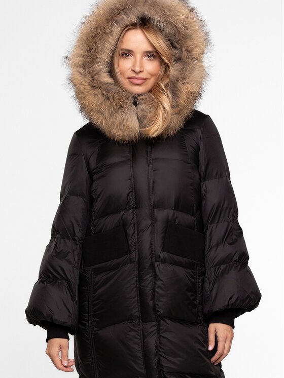 Perso Perso Kurtka damska BLH252519FXR Czarny Regular Fit