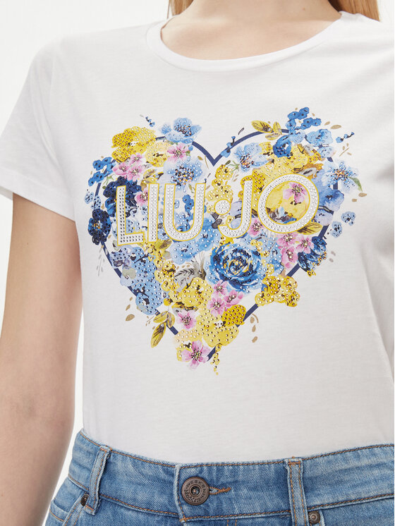 Liu Jo Liu Jo Тишърт MA4340 JS923 Бял Regular Fit