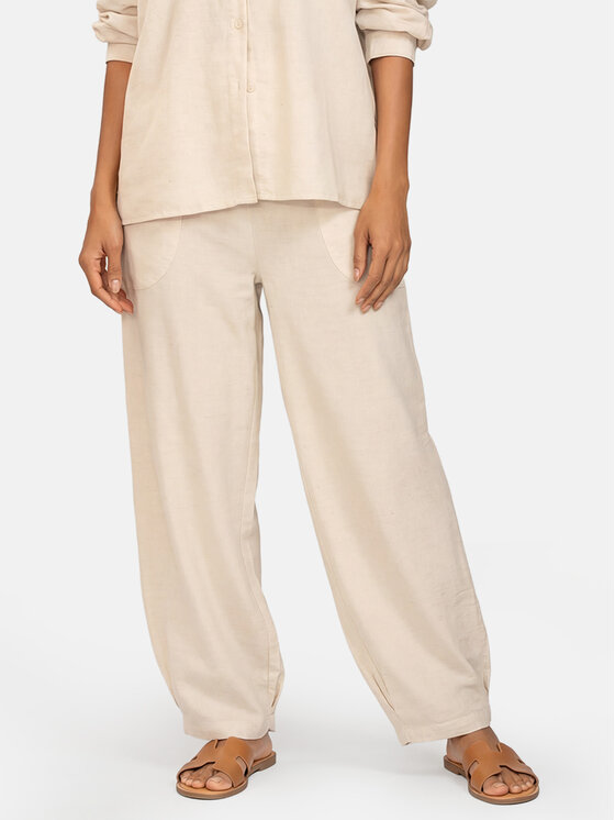 Feba Pantaloni di tessuto F250 Beige Comfort Fit