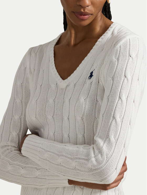 Polo Ralph Lauren Polo Ralph Lauren Πουλόβερ 211971870003 Λευκό Slim Fit