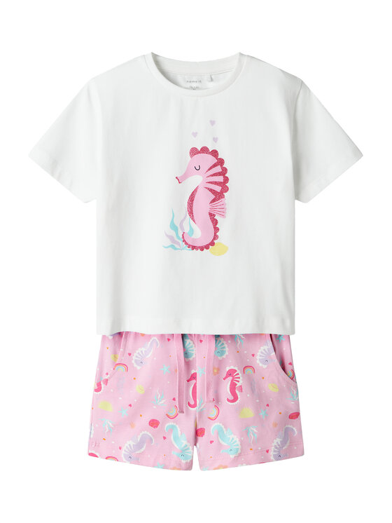 NAME IT NAME IT Póló és rövidnadrág Zosanna 13239682 Rózsaszín Regular Fit