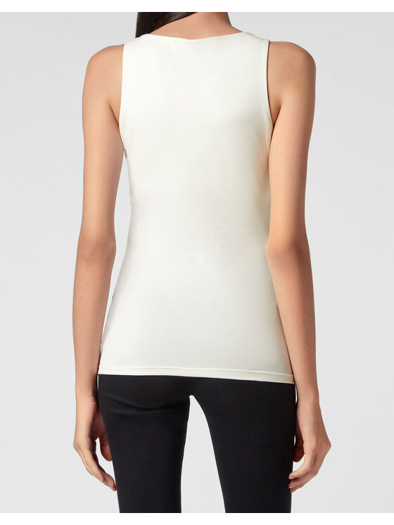 PHILIPP PLEIN PHILIPP PLEIN Tank top 1427 Beżowy Skin Tight Fit