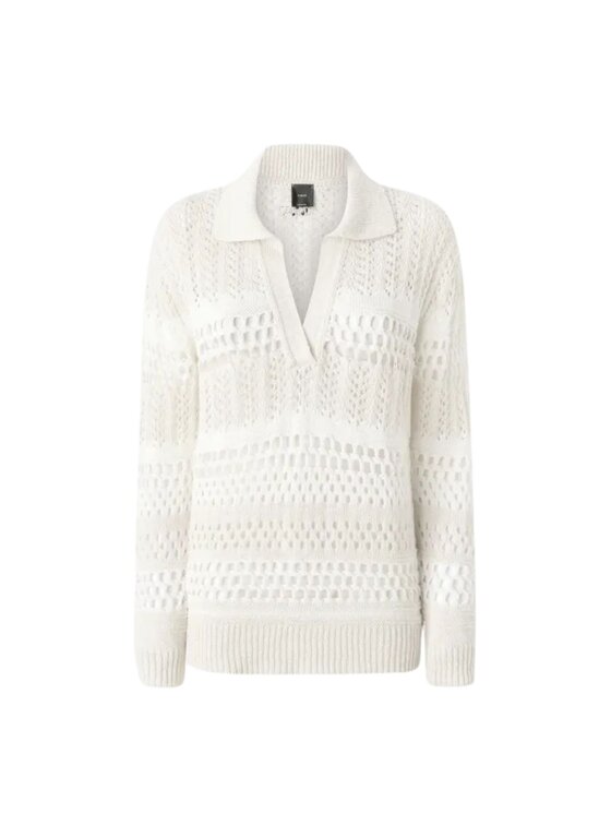 PINKO PINKO Sweter Gorzano maglia cotton Biały Over Fit