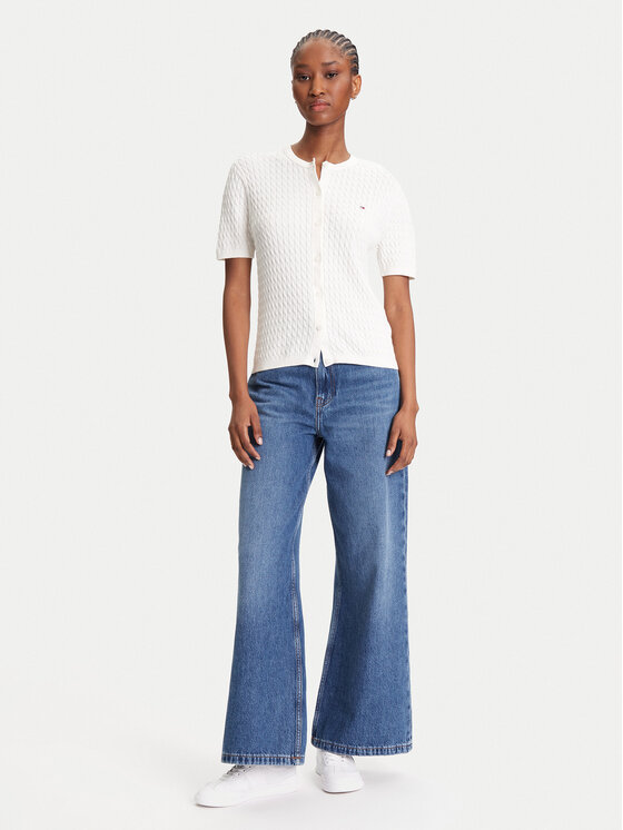 Tommy Hilfiger Tommy Hilfiger Kardigāns WW0WW45707 Écru Slim Fit